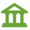 icon illustration of a bank building