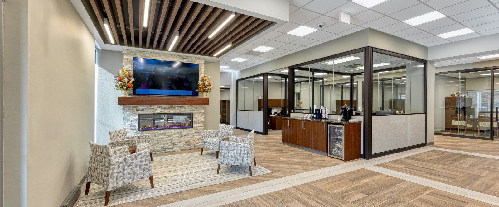 Interior of Bement bank branch